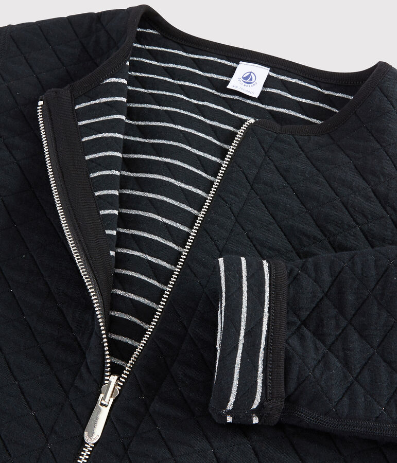 Veste cardigan r&eacute;versible Femme noir/gris