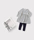 Ensemble robe marinière en coton bébé