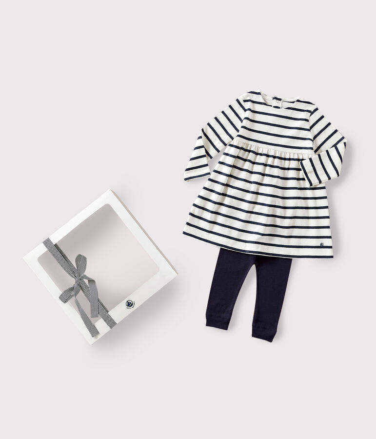 Ensemble robe marini&egrave;re en coton b&eacute;b&eacute; variante 1