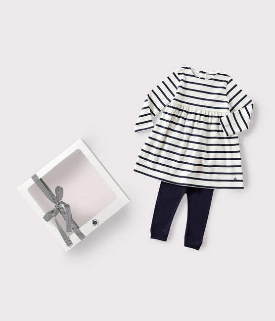 Ensemble robe marinière en coton bébé variante Petit Bateau