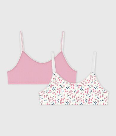 Lot de brassi&egrave;res enfant en coton imprim&eacute; fleuri