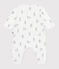 Pyjama bébé sans pieds en coton imprimé lapin blanc MARSHMALLOW/gris GRIS