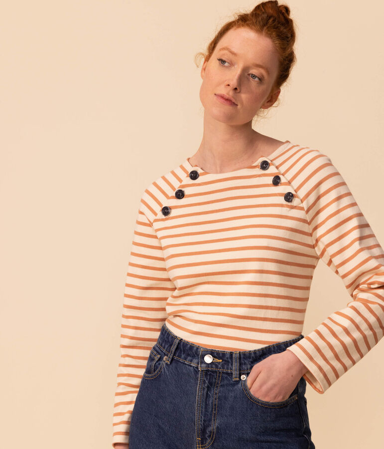 Marini&egrave;re boutonn&eacute;e en coton Femme rose AVALANCHE/blanc SIENNA