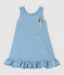 Robe en coton bio bébé. bleu ALASKA/blanc ECUME