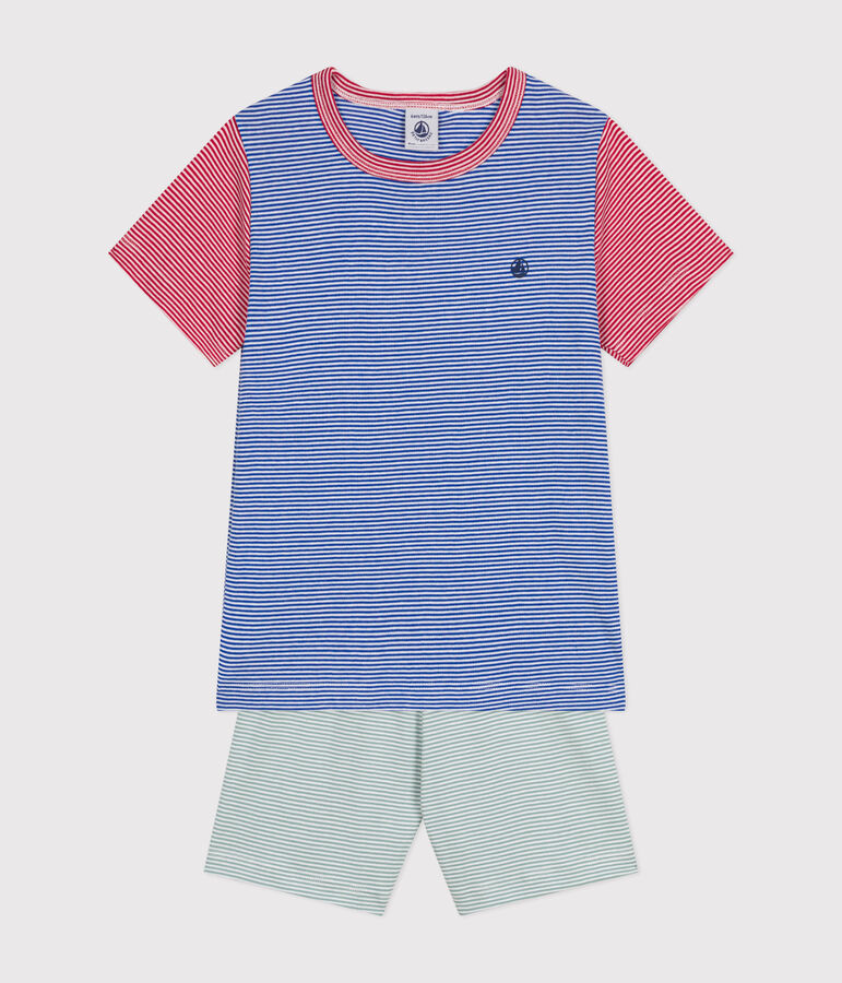 Pyjama short  en coton ray&eacute; enfant PAUL/ MULTICO