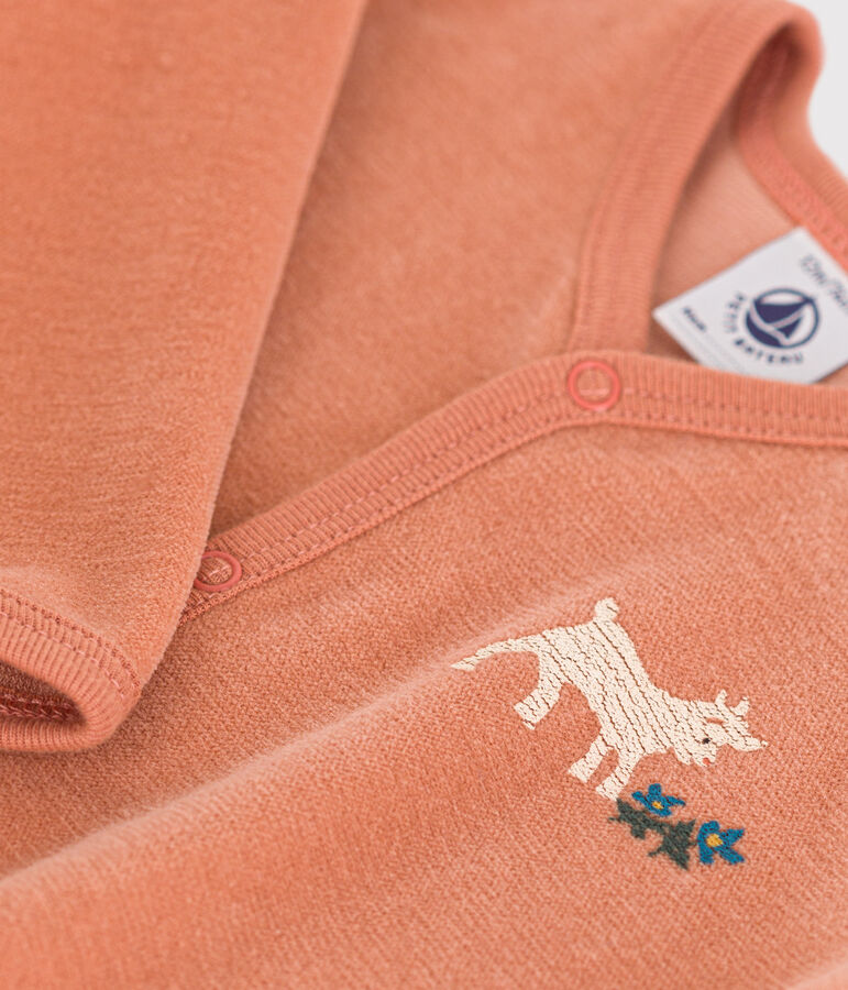 Pyjama b&eacute;b&eacute; en velours rose SIENNA