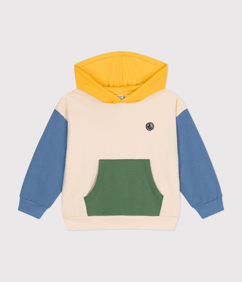 Sweatshirt &agrave; capuche en molleton enfant gar&ccedil;on blanc AVALANCHE/ MULTICO