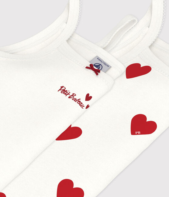 Lot de 2 chemises à bretelles cœur petite fille en coton variante 1