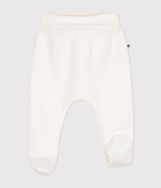 Pantalon à pieds en tubique matelassé  bébé blanc MARSHMALLOW