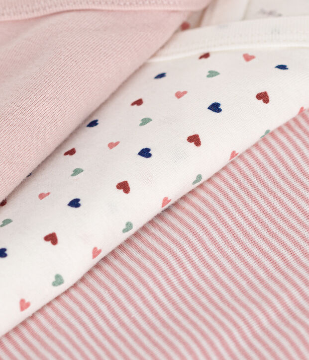 Lot de 3 bodies crois&eacute;s manches longues en coton b&eacute;b&eacute; multicouleur