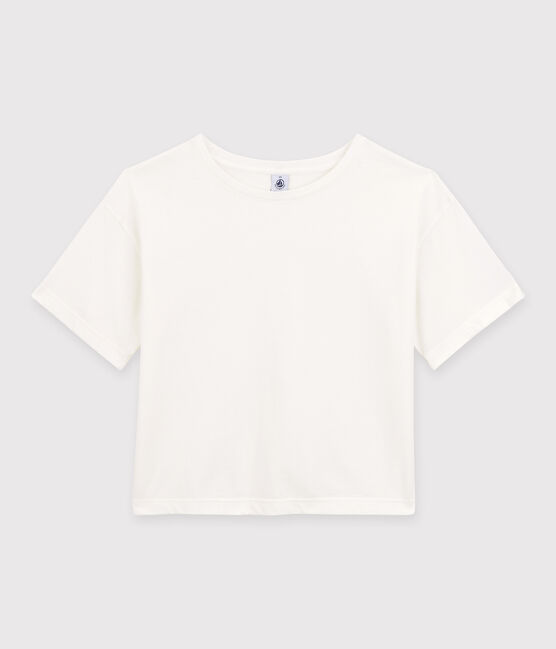 Tee-shirt LE BOXY en coton Femme blanc MARSHMALLOW