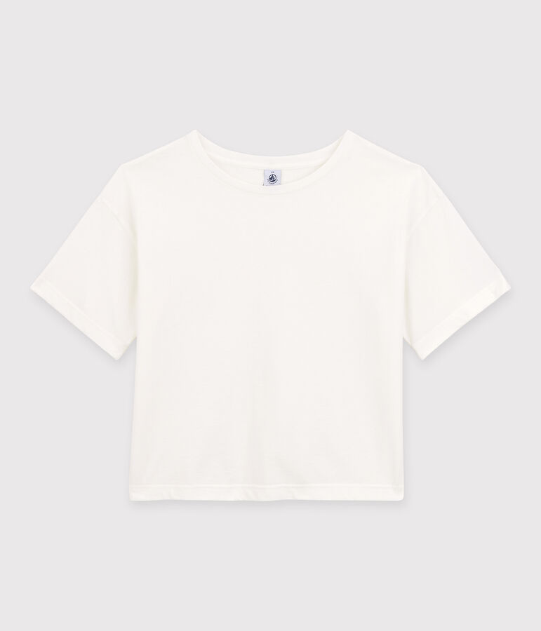Tee-shirt LE BOXY en coton Femme blanc MARSHMALLOW