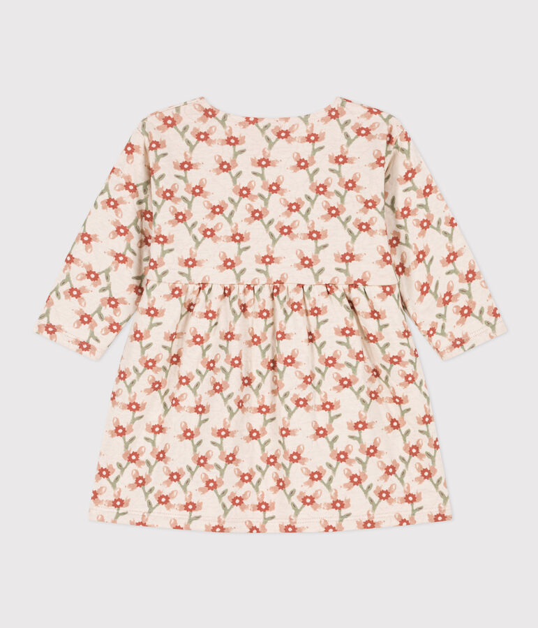 Robe manches longues en tubique matelass&eacute; imprim&eacute; b&eacute;b&eacute; blanc AVALANCHE/ MULTICO