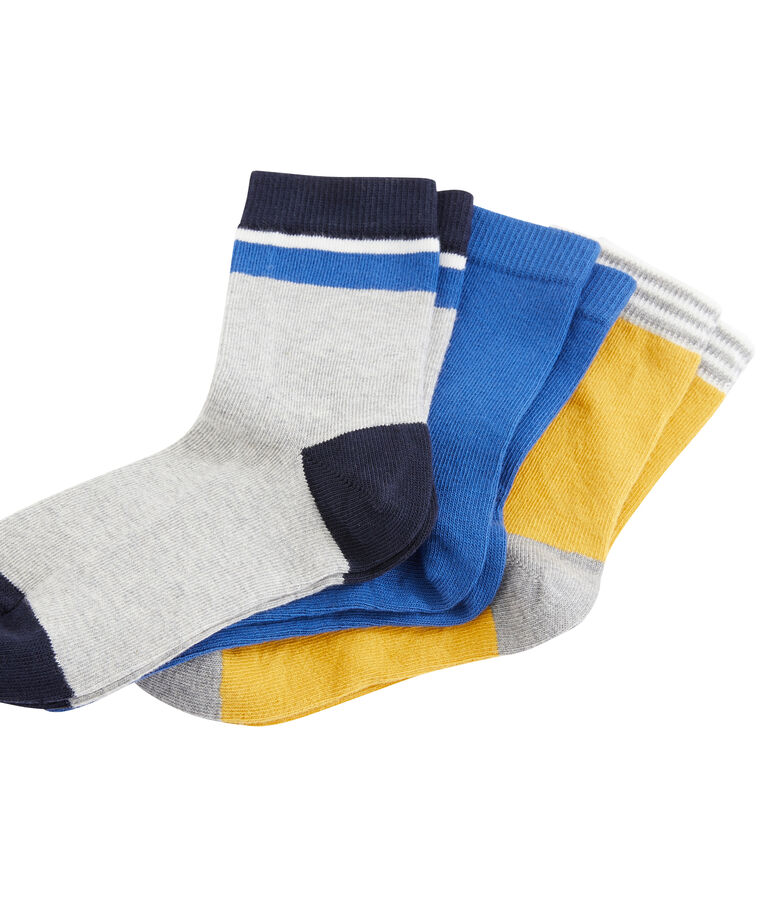 Lot de 3 paires de chaussettes enfant gar&ccedil;on multicouleur