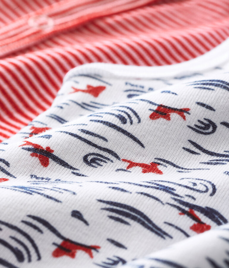 Lot de 2 combicourts b&eacute;b&eacute; gar&ccedil;on blanc