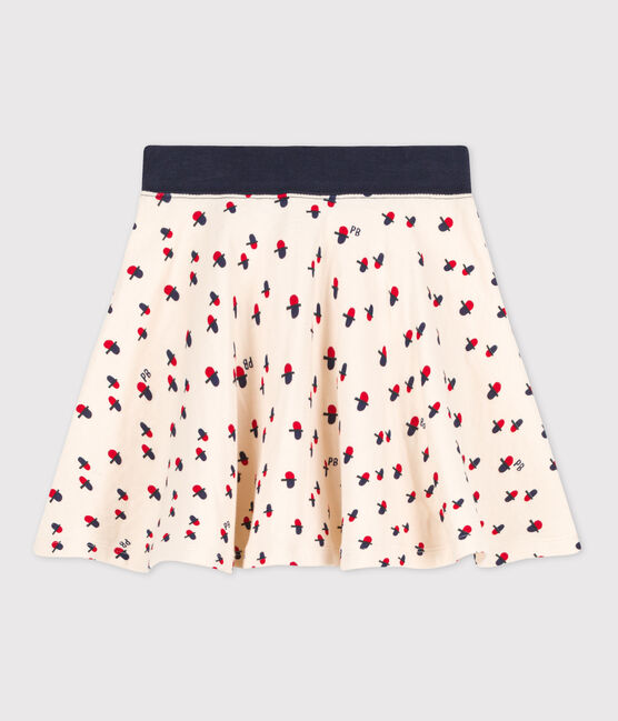 Jupe imprimée en tubique enfant fille blanc AVALANCHE/ MULTICO