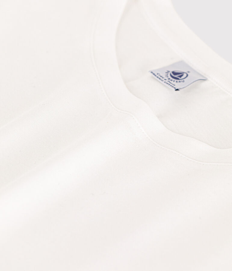 Tee-shirt LE DROIT col rond en coton Femme blanc ECUME