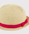 Chapeau de paille enfant fille rose NATUREL