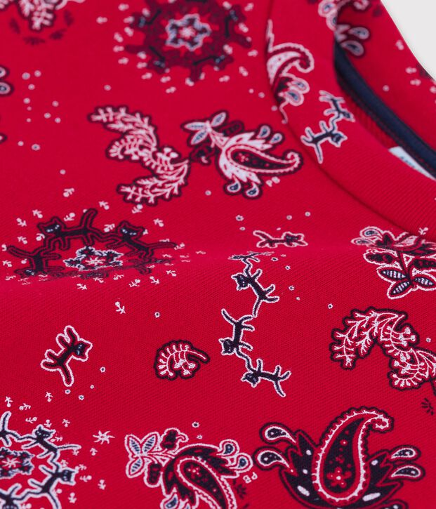 Sweatshirt en molleton enfant fille rouge/multicouleur