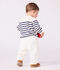 Pull marin b&eacute;b&eacute; en laine et coton &agrave; rayures bleu/bleu