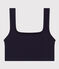 Brassière unie en coton et élasthanne femme bleu SMOKING