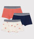 Lot de 3 boxers petit garçon crabes en coton