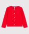 Cardigan en coton enfant fille rouge PEPS