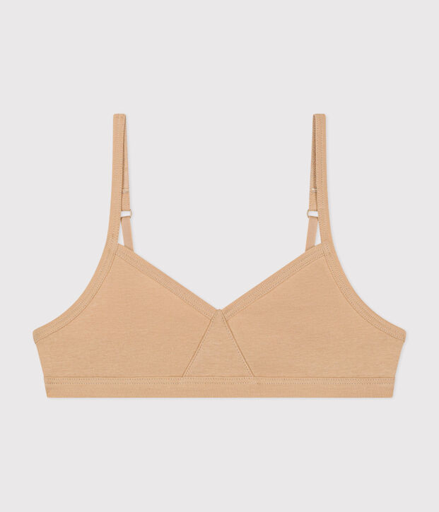 Soutien-gorge triangle en coton enfant beige