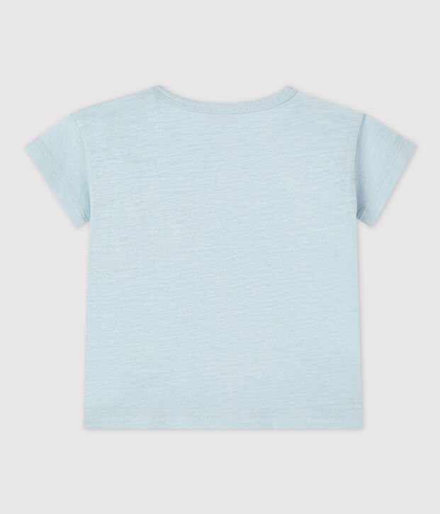 Tee-shirt manches courtes uni en jersey b&eacute;b&eacute; bleu