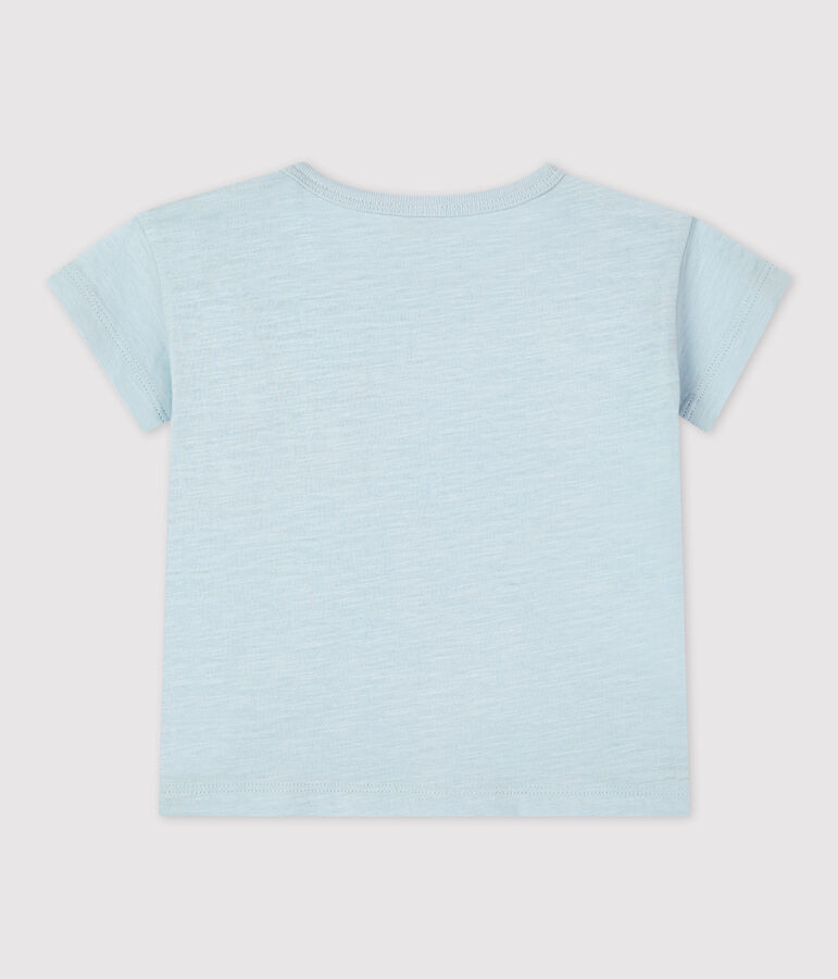 Tee-shirt manches courtes uni en jersey b&eacute;b&eacute; bleu PLEINAIR