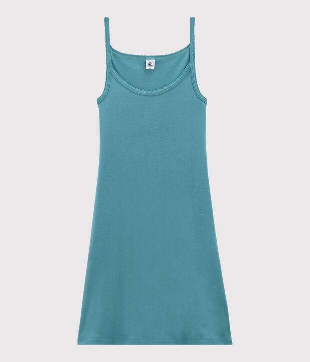 Robe &agrave; bretelles iconique en coton Femme bleu