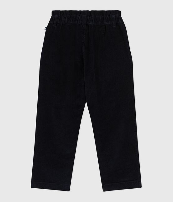Pantalon enfant en velours uni bleu SMOKING