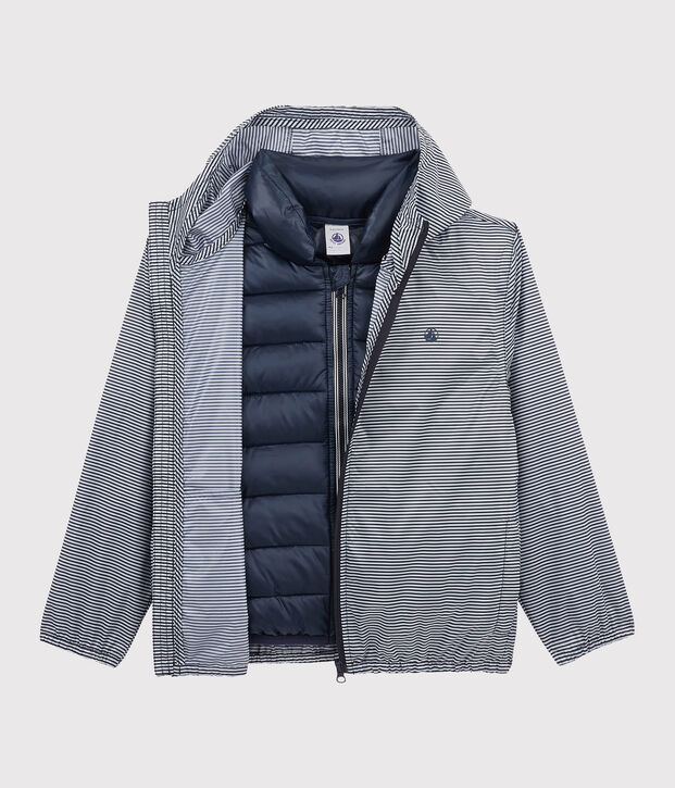 Coupe-vent 3 en 1 recycl&eacute; enfant bleu