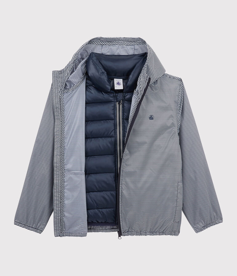 Coupe-vent 3 en 1 recycl&eacute; enfant bleu SMOKING