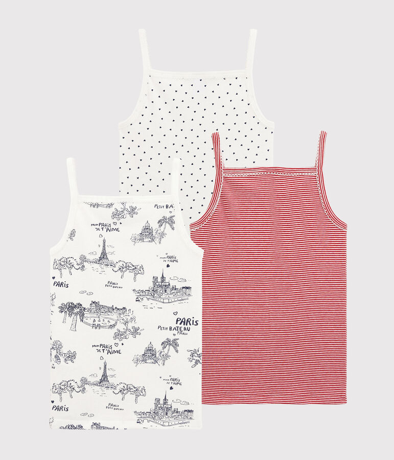 Lot de 3 chemises &agrave; bretelles imprim&eacute; Paris petite fille multicouleur