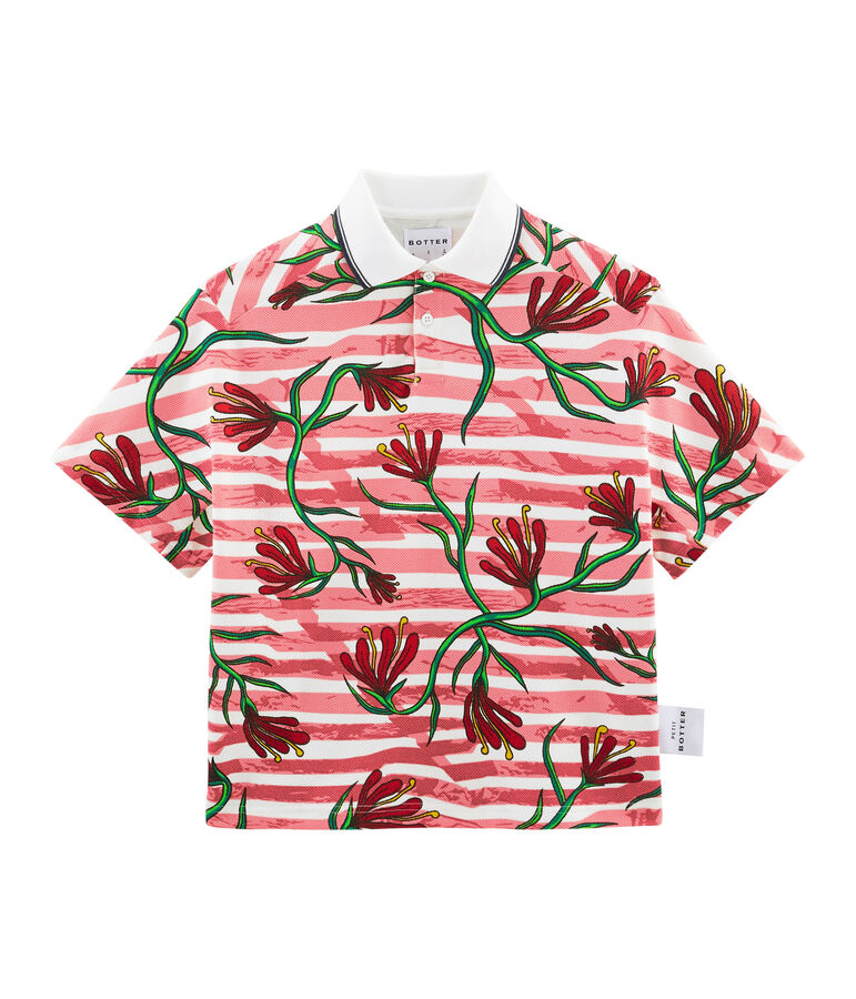 Polo manches courtes blanc/multicouleur