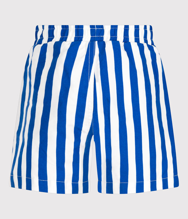 Short de bain ray&eacute; enfant gar&ccedil;on blanc/bleu