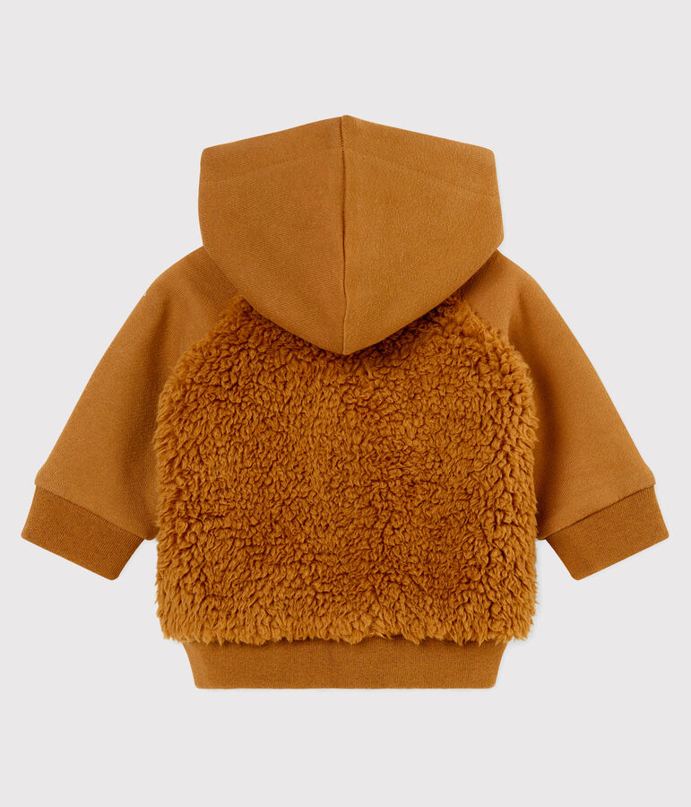 Sweatshirt &agrave; capuche b&eacute;b&eacute; gar&ccedil;on en sherpa marron BRINDILLE