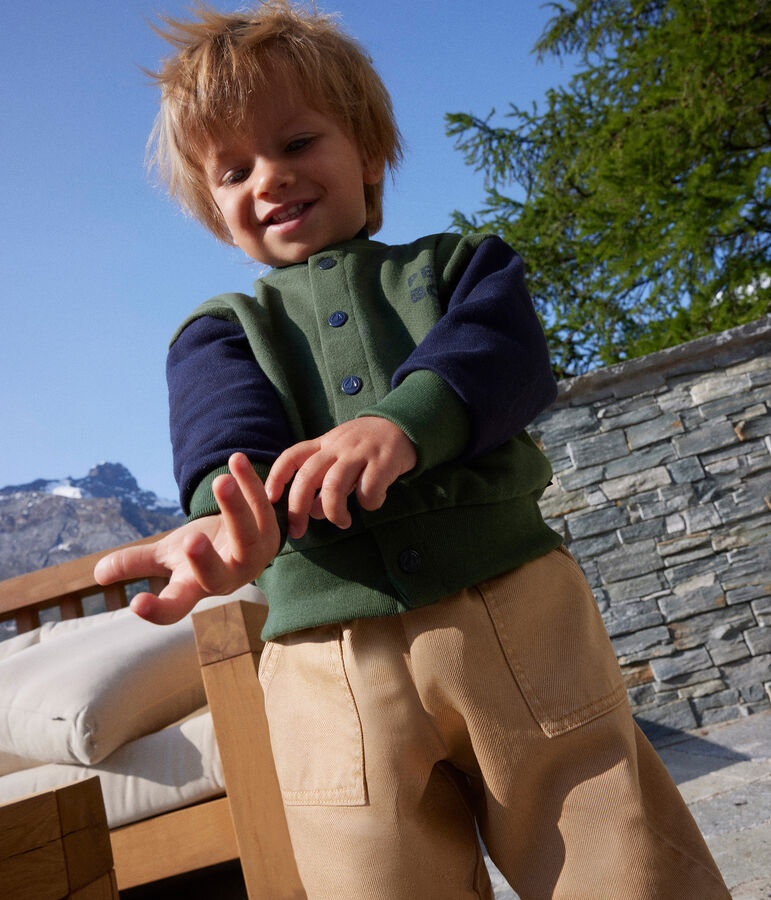 Teddy en molleton b&eacute;b&eacute; vert/bleu