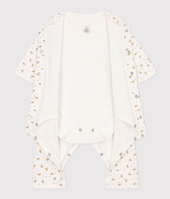 Bodyjama sans pieds bébé en coton rouge MARSHMALLOW/blanc HARISSA
