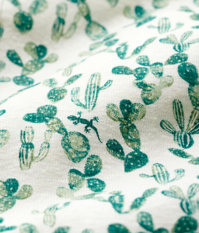 Combicourt cactus b&eacute;b&eacute; en coton/lin blanc/multicouleur