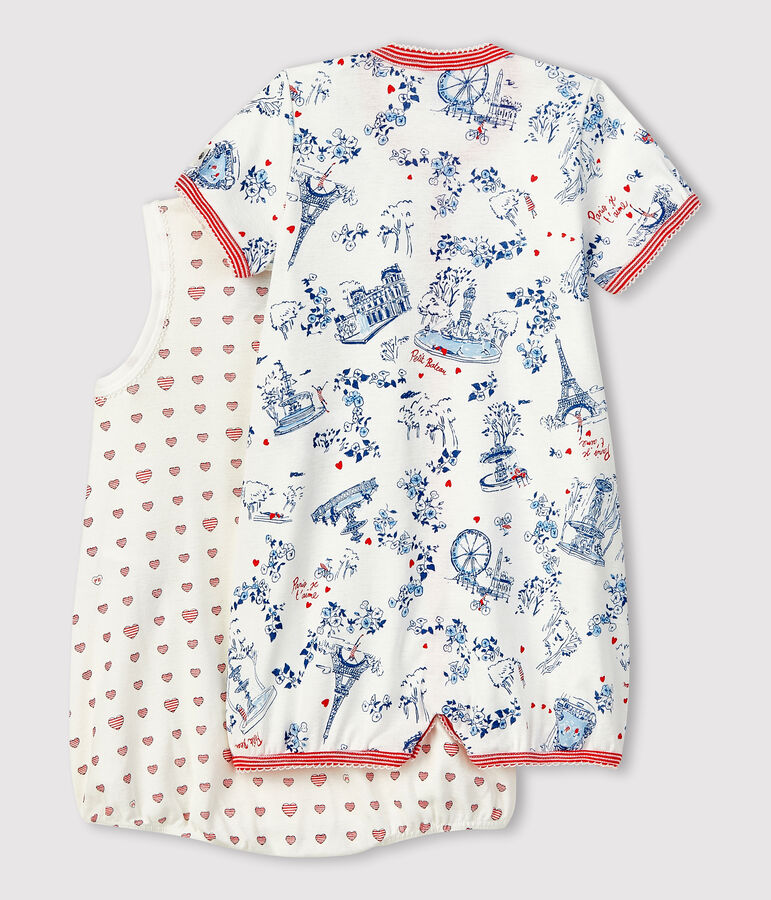 Duo de combicourts b&eacute;b&eacute; fille en c&ocirc;te variante 1