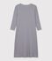 Chemise de nuit longue femme en coton &agrave; rayures bleu/blanc