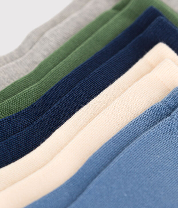 5 paires de chaussettes en coton unies enfant multicouleur