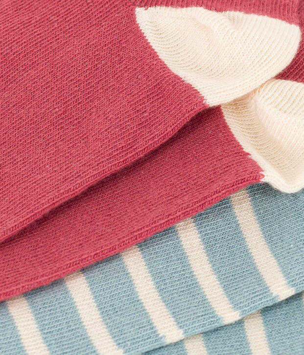 Lot de 2 paires de chaussettes rayures en jersey de coton enfants multicouleur