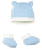 Lot bonnet et chaussons bébé garçon en tubique matelassé. VARIANTE 1 CN