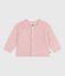 Cardigan bébé en tricot laine et coton uni rose JOLI