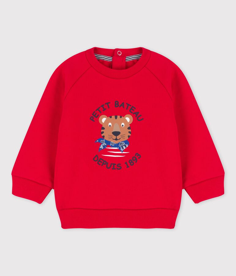 Sweatshirt en molleton b&eacute;b&eacute; rouge TERKUIT