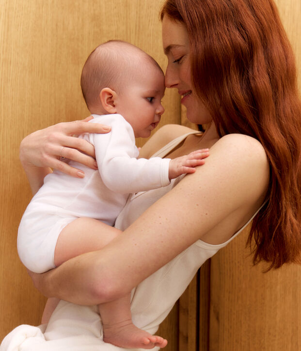 Lot de 2 bodies blancs manches longues b&eacute;b&eacute; multicouleur