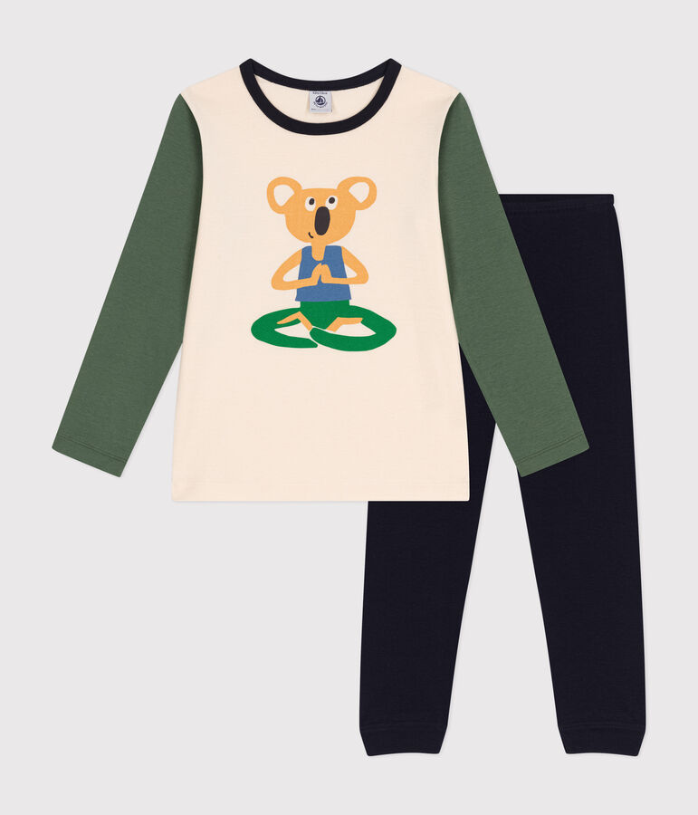 Pyjama uni en coton enfant bleu SMOKING/blanc MULTICO